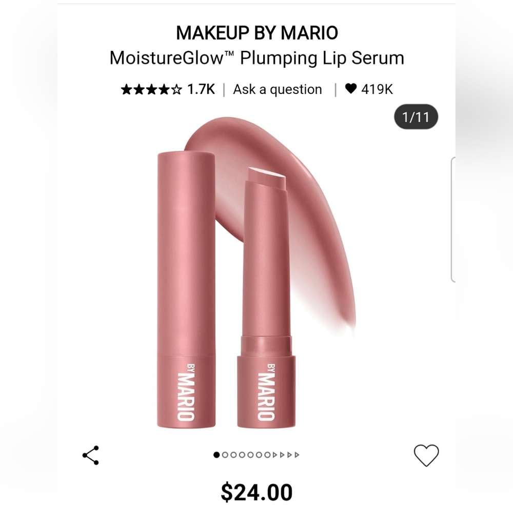 NEW unused. Makeup by Mario Moisture Glow Plumping Lip Serum in Rosewood Glow